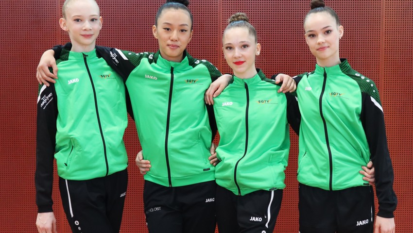 Die Gymnastinnen des RLZ RG Ost, die am Selektionswettkampf teilgenommen haben (von links): Leni Leufen, Lhadon Tsensatsang, Mia Engel, Ariana Dell.