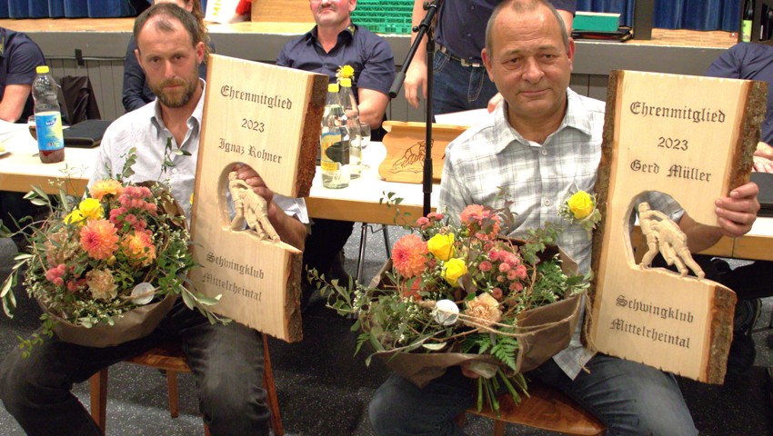 Die neuen Ehrenmitglieder Ignaz Rohner (links) und Gerd Müller.