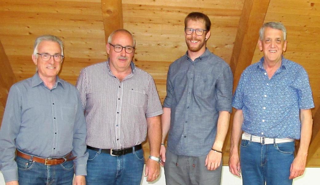 Vorstand des Männerchors Rüthi (von links): August Büchel, Roland Mattle, Silvan Hasler und Matthis Schneider.