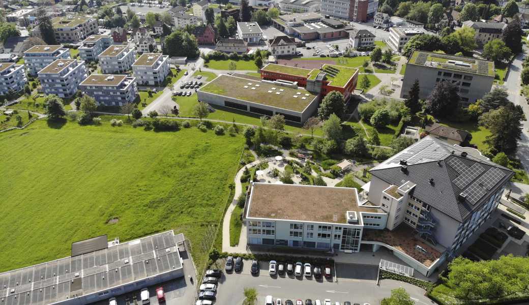 Beim Standort Schöntal ist ein Neubau vorgesehen. Drohnenbild: sb