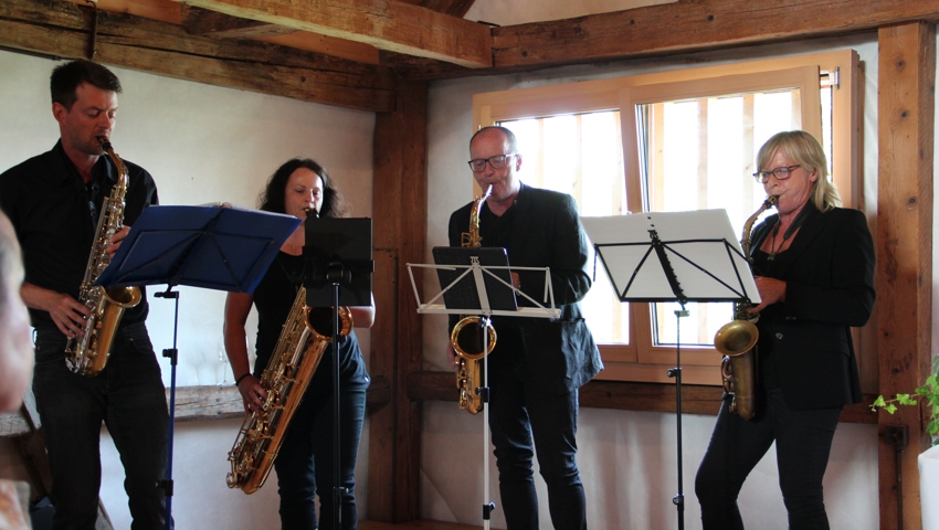 Das Saxofon Quartett der Musikschule Oberrheintal umrahmte die Feier musikalisch.
