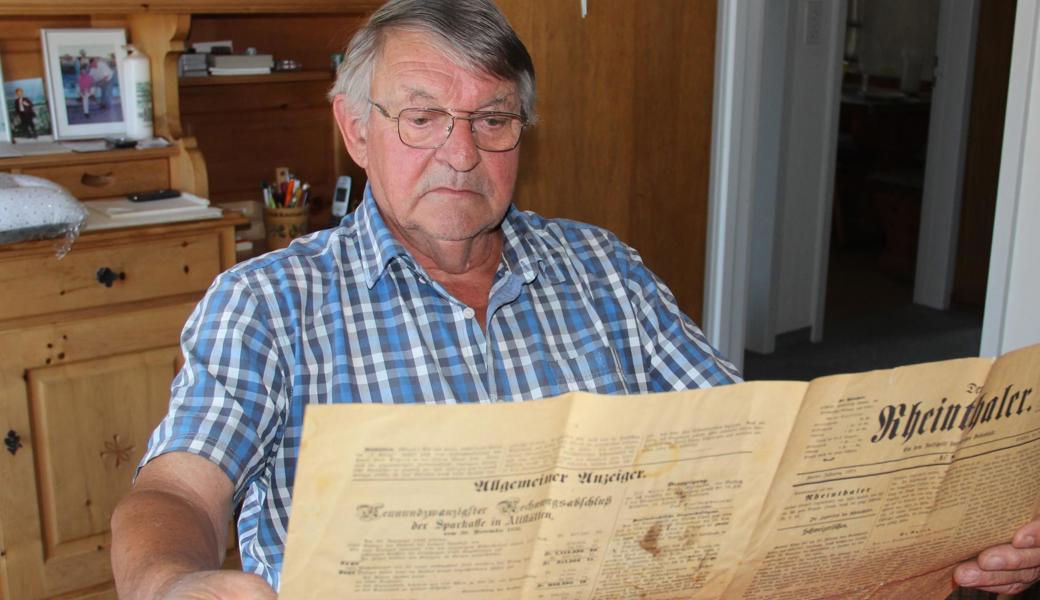 Meinrad Hangartner hat um die Jahrtausendwende einen «Rheintaler» von 1871 gefunden. Meinrad Hangartner hat um die Jahrtausendwende einen «Rheintaler» von 1871 gefunden.