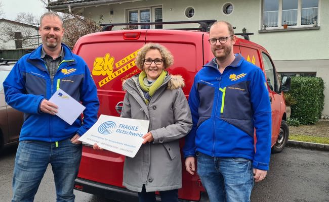 Die Zoller und Kellenberger AG spendet an Fragile Ostschweiz