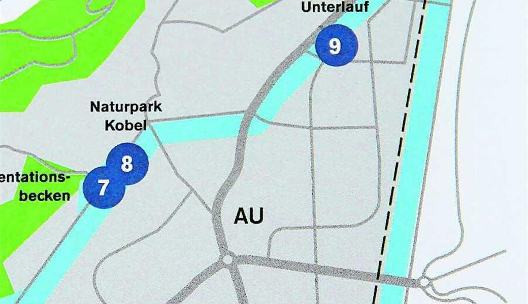 Auf diesem Übersichtsplan fliesst der Littenbach – anders als in der Realität – in spitzem Winkel in den Binnenkanal.