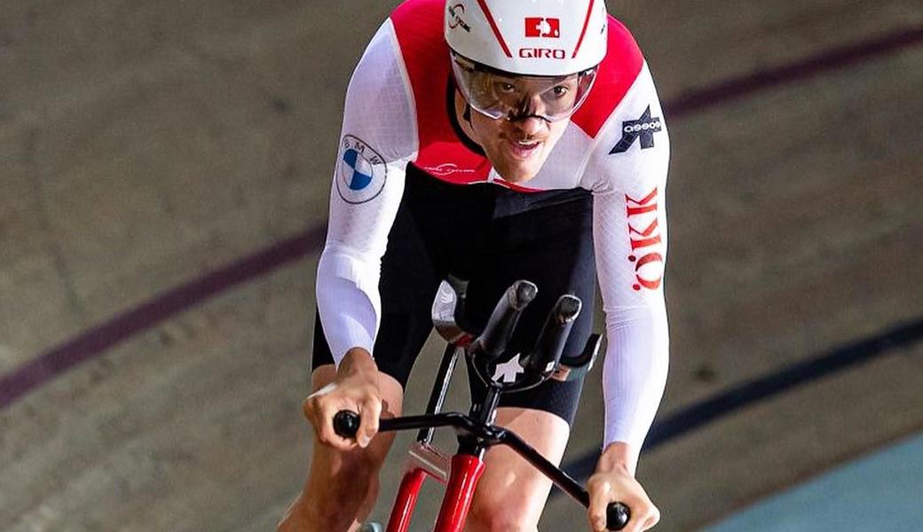 Simon Vitzthum stellte auf der Olympiabahn von 2024 überraschend den Schweizer Rekord in der 4-Kilometer-Einzelverfolgung auf.
