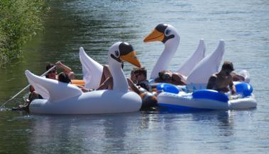 Spass auf dem Gummischwan
