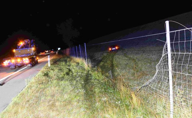 Auf der Autobahn am Steuer eingeschlafen