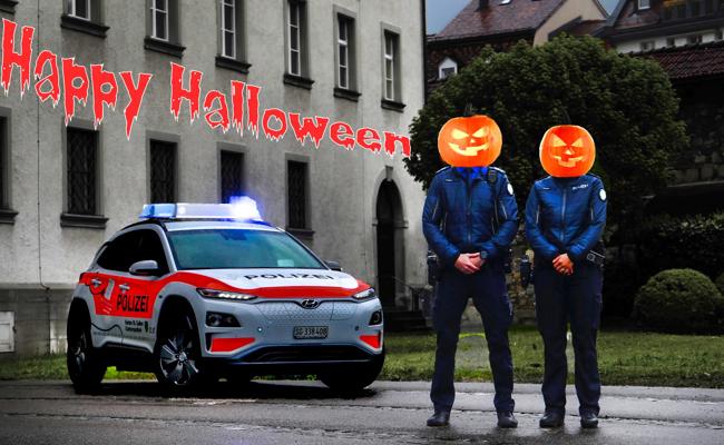 Kreative Kantonspolizei mahnt zu friedlichem Halloween