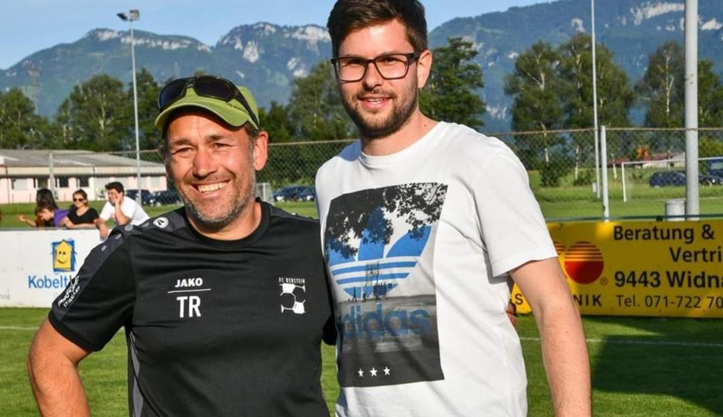 Präsident Pascal Roth präsentiert Werner Baumgartner (links) als neuen Rebstein-Trainer. 