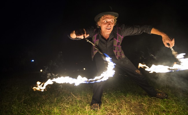 Bundesfeier im Pärkli mit Feuershow und Appenzeller Klängen voller Humor