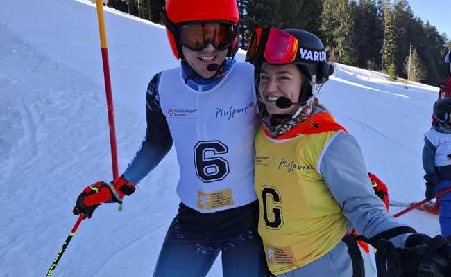 Billie Stump leiht dem Sportler ihre Augen: Auf der Skipiste mit nur fünf Prozent Sehkraft