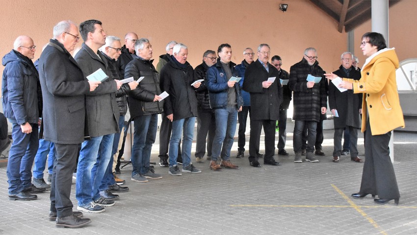 Seinen ersten Auftritt dieses Jahres hatte der Männerchor an der Neujahrsbegrüssung in Diepoldsau.