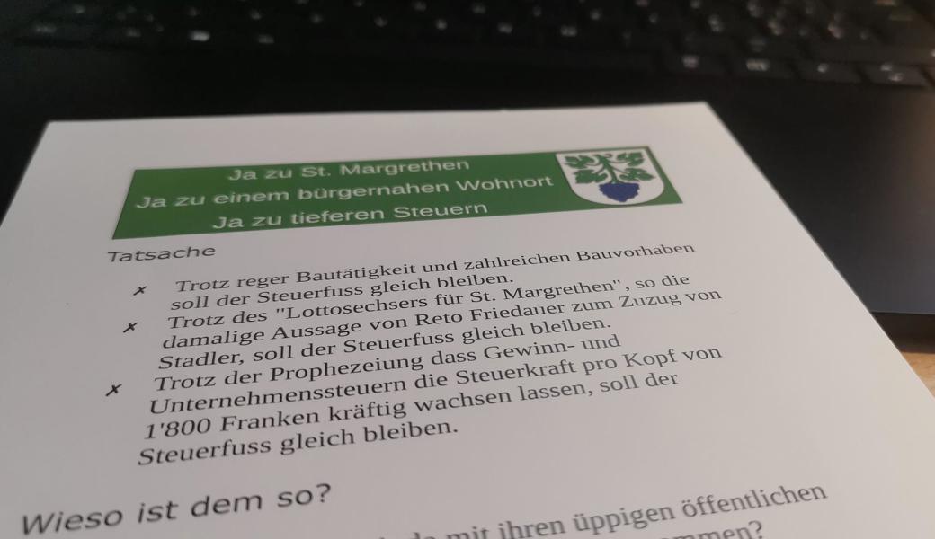 Der Flyer der IG lag am Montag in den St.Margrether Briefkästen. Der Flyer der IG lag am Montag in den St.Margrether Briefkästen.