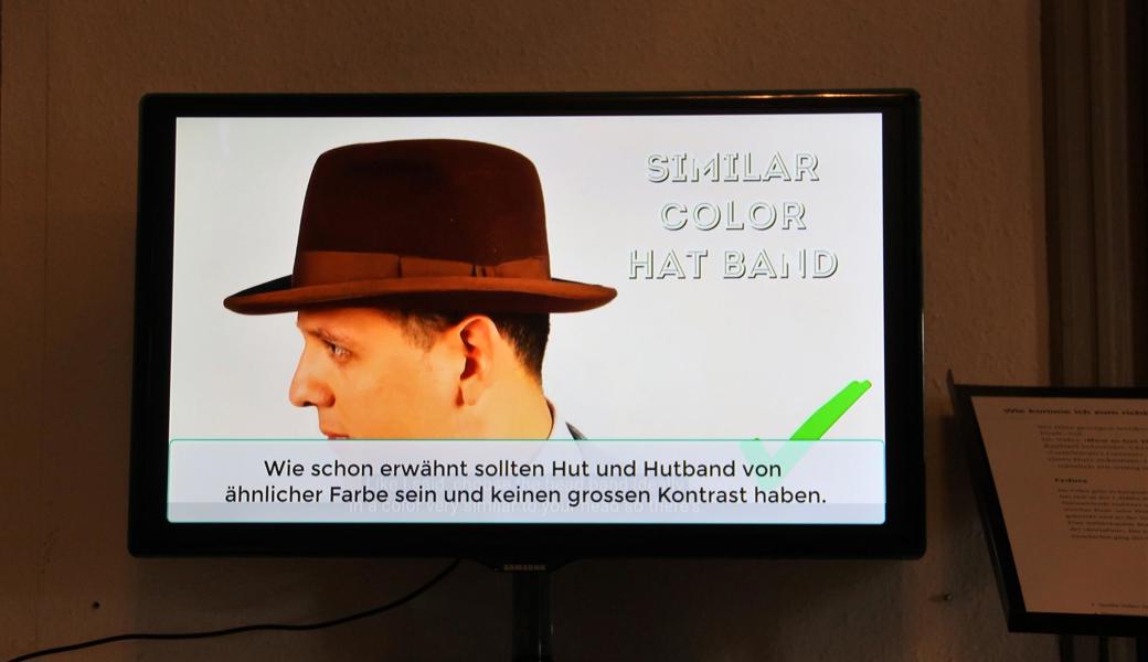 Wer nicht weiss, welcher Hut zu ihm passt, kann das dank eines kleinen Films erfahren.