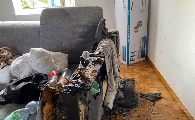 Feuer in der Stube: Bewohner konnte selbst löschen