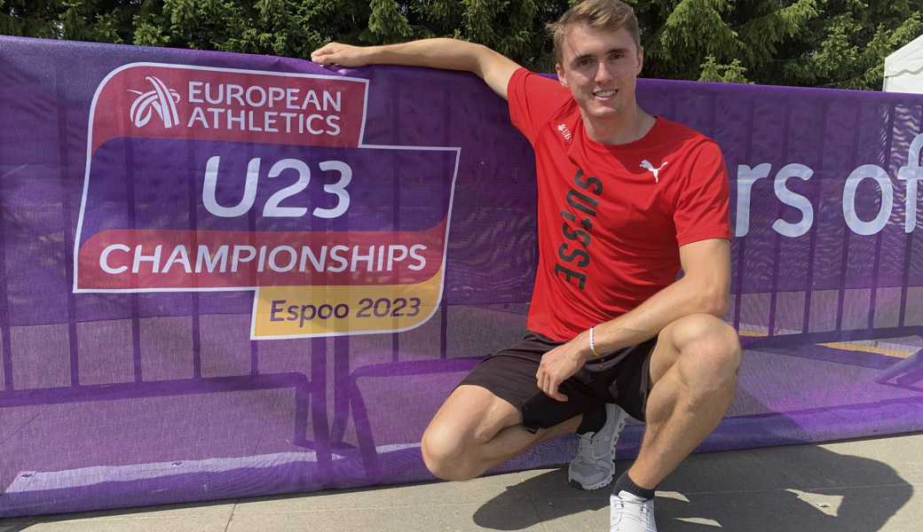 Fabio Kobelt vom STV Kriessern erreichte an der U23-EM den 24. Platz über 110 m Hürden. 