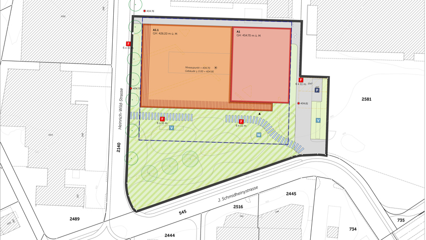 Der Geltungsbereich des Sondernutzungsplans «Anker West». Der Geltungsbereich des Sondernutzungsplans «Anker West».