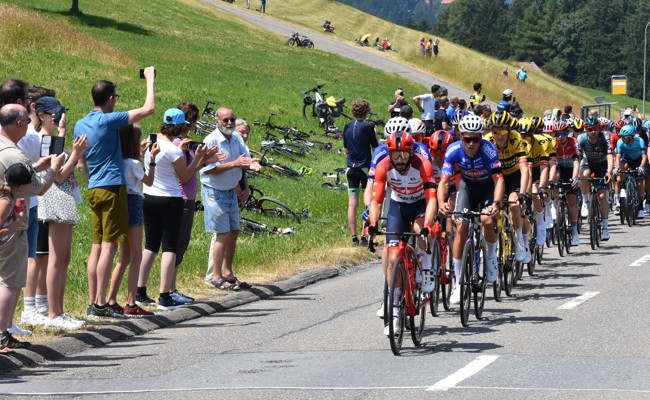 Die Tour de Suisse ist auf dem Bergpreis in Oberegg angekommen