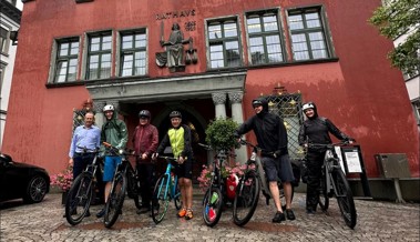 Nationalratspräsident legte auf seiner Velotour einen Stopp in Rheineck ein
