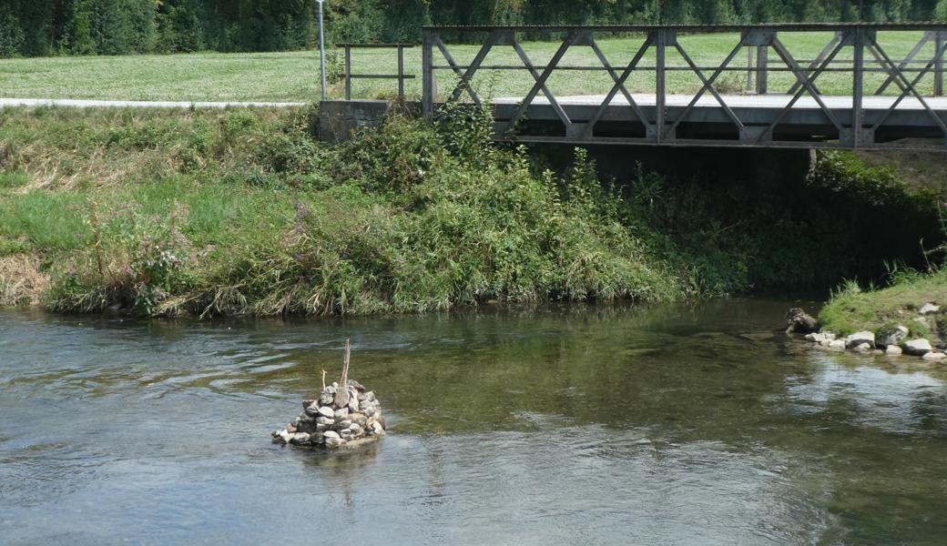 Hier ist der Kanal noch etwa 40 Zentimeter tief.