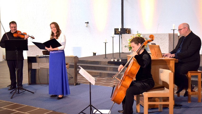 Das Ensemble Rheno mit Klaus Nerdinger (von links), Sabine Winter, Magdalena Reisser und Martin Gallez.