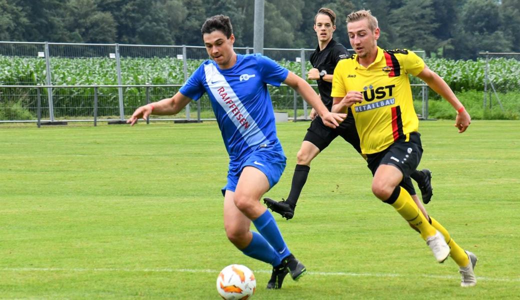 Der FC Altstätten (in Gelb) setzte sich gegen das unterklassige Rüthi sehr glücklich durch.