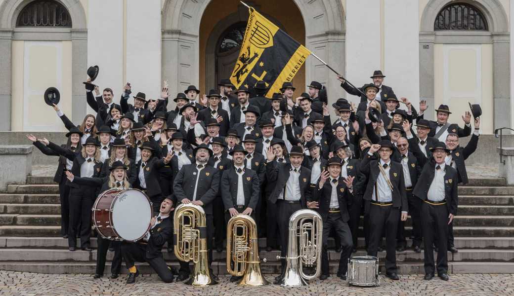 Der Musikverein Harmonie Oberriet am Kantonalen Musikfest in Mels 2024. 