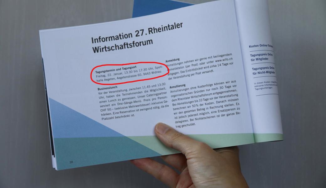 Im Programmheft, das am Dienstag erschienenen ist, hat der Veranstalter die Sporthalle Aegeten als Tagungsort angegeben. 