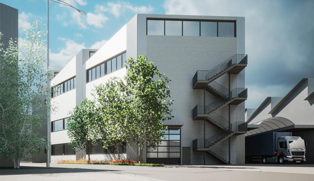 So wird sie aussehen, die neue Montagehalle für Käsepflegeroboter an der Gewerbestrasse in Diepoldsau. 