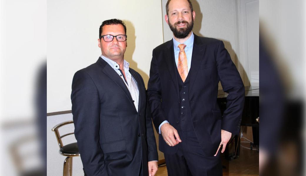 René Ammann (l.) und Alex Arnold kandidieren für das Gemeindepräsidium.
