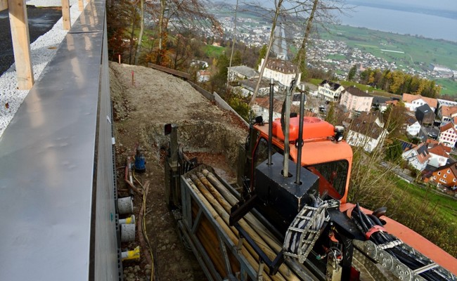 Bei der Reservoir-Baustelle wird gebohrt statt gegraben