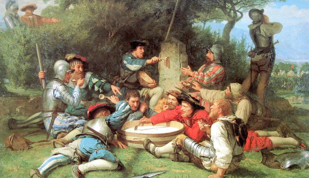 Hier wurde ein Streit helvetisch und vegetarisch beigelegt: Kappeler Milchsuppe, gemalt von Albert Anker.