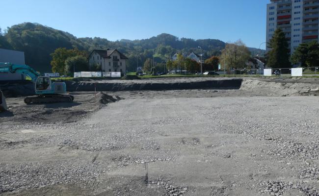 Aushub für Neubau der HPA AG in Arbeit