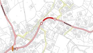 Teilsperrung der  Bergstrasse - Taxi ersetzt Bus