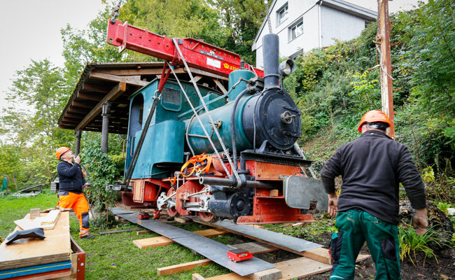 125 Jahre alte Dampflok könnte nach Instandstellung auf Schienen des Rhein-Bähnlis zum Einsatz kommen