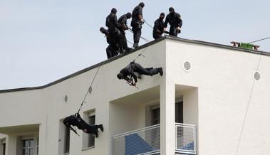 Polizeigrenadiere stoppen Familienstreit