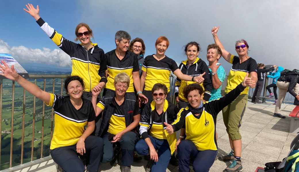 KTV Oberriet Frauenriege am Ziel der Alpha RHEINTAL Bank Challenge