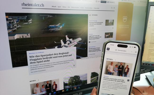 Teilweise Störung bei der Rheintaler News App - ausweichen auf Browser