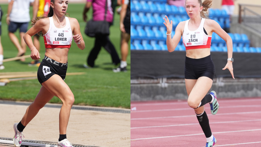 Aino Loher (links) lief über 2000m ein starkes Rennen und verpasste ihre persönliche Bestleistung um Haaresbreite. Aline Zäch hatte aufgrund einer Verletzung einen Trainingsrückstand und sammelte Erfahrungen. Aino Loher (links) lief über 2000m ein starkes Rennen und verpasste ihre persönliche Bestleistung um Haaresbreite. Aline Zäch hatte aufgrund einer Verletzung einen Trainingsrückstand und sammelte Erfahrungen.