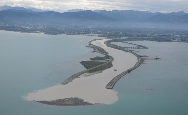 Neue Insel im Bodensee