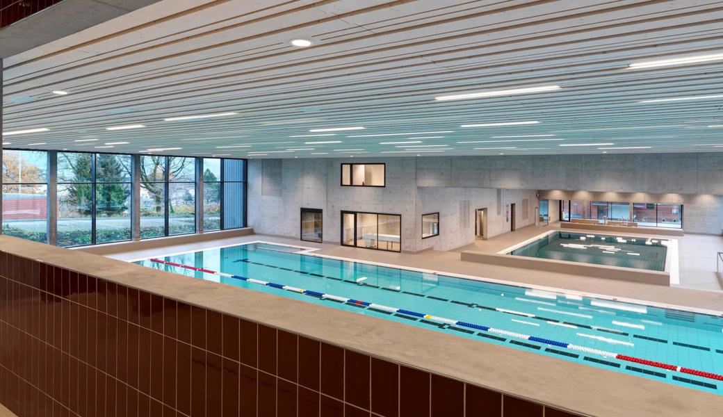 Ein Blick in die neue Schwimmhalle.