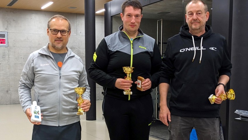 Das Podest des Herreneinzel C (von links): Marcel Ritter, Andreas Fröwis und Roger Graf. Das Podest des Herreneinzel C (von links): Marcel Ritter, Andreas Fröwis und Roger Graf.