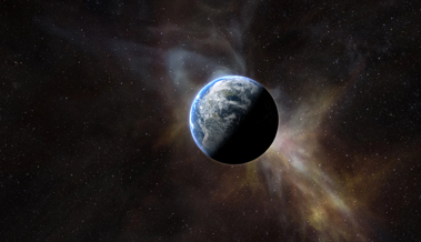 Die Erde ist ein kleiner Punkt im Universum