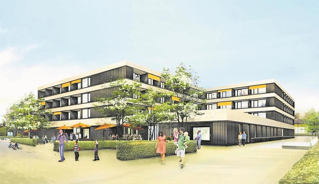 Das neue Widnauer Alters- und Pflegezentrum entsteht im Zentrum der Gemeinde, etwas nordwestlich vom Metropol, auf einem Grundstück der Ortsgemeinde, die den Boden im Baurecht zur Verfügung stellt.