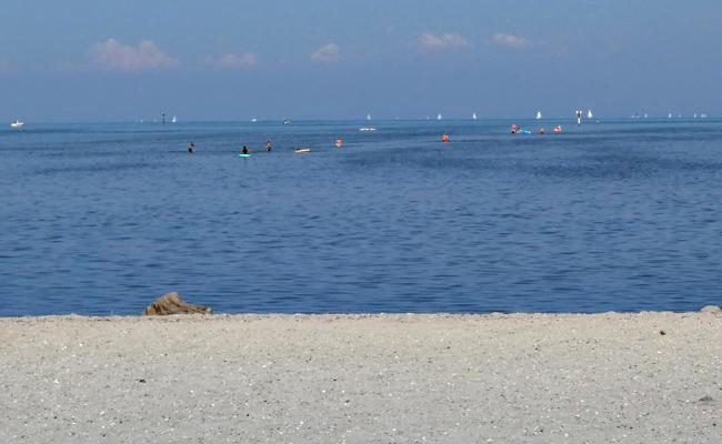 Der See ist schon recht weit vom Ufer abgerückt