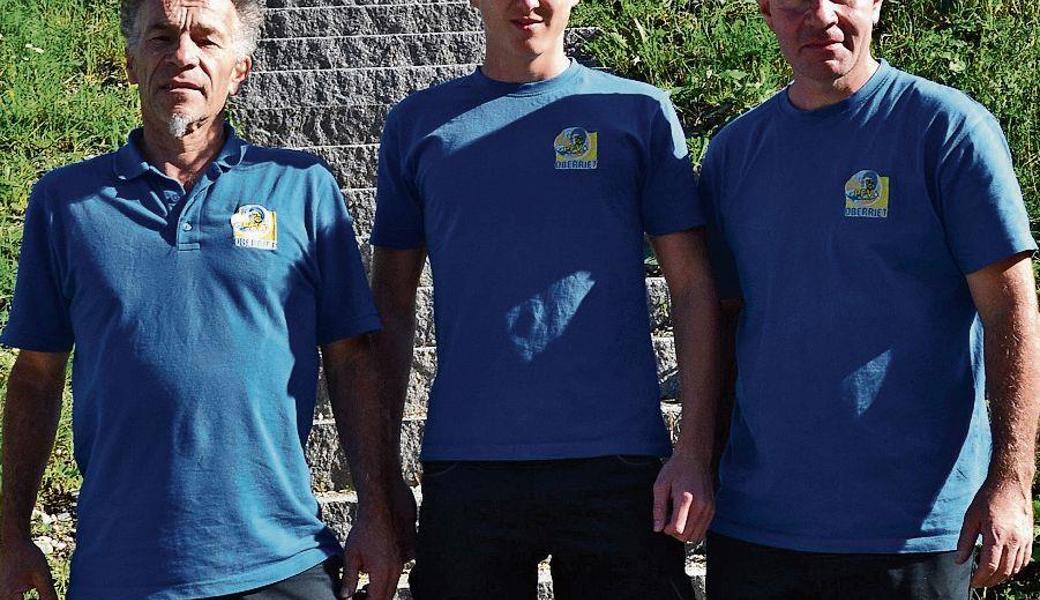 Die Vereinsmeister 2018 sind (v. l.) Heinrich Zäch, Manuel Deiss und Peter Zäch.