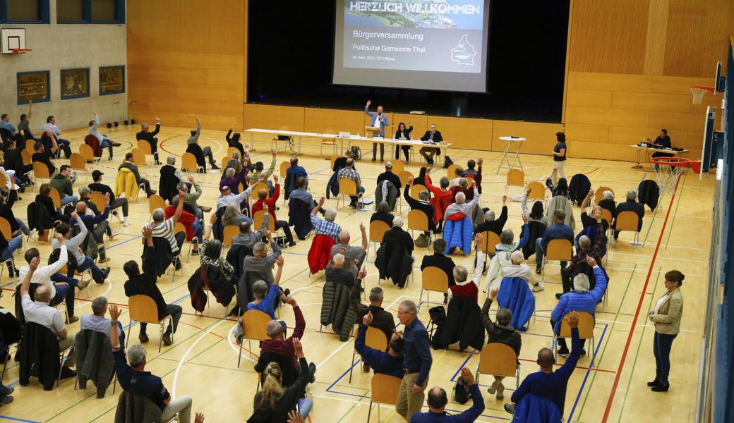 Die Abstimmung zur Beibehaltung des Steuerfusses von 89 Prozent fällt in Thal deutlich zugunsten des Gemeinderates aus.  Die Abstimmung zur Beibehaltung des Steuerfusses von 89 Prozent fällt in Thal deutlich zugunsten des Gemeinderates aus.