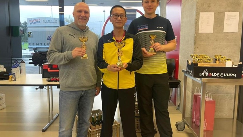 Das Podest des Herreneinzel D (von links): Franco König, Tommy Tran und Tomasz Duda. Das Podest des Herreneinzel D (von links): Franco König, Tommy Tran und Tomasz Duda.