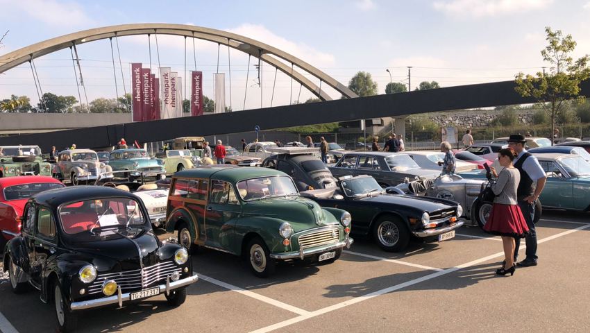 Historische Fahrzeuge aus der Schweiz und dem benachbarten Ausland treffen sich bei der Historischen Verkehrsschau rund um das Einkaufszentrum Rheinpark in St. Margrethen.