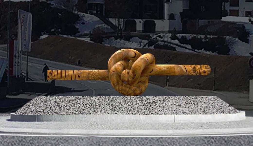 Ein Knoten fast wie in Au: Visualisierung der für einen Kreisel bei Laax vorgesehenen Skulptur.